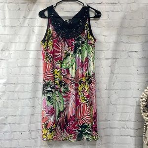 Ronni Nicole sleeveless floral ribbon crochet trim rhinestone size 12 dr…